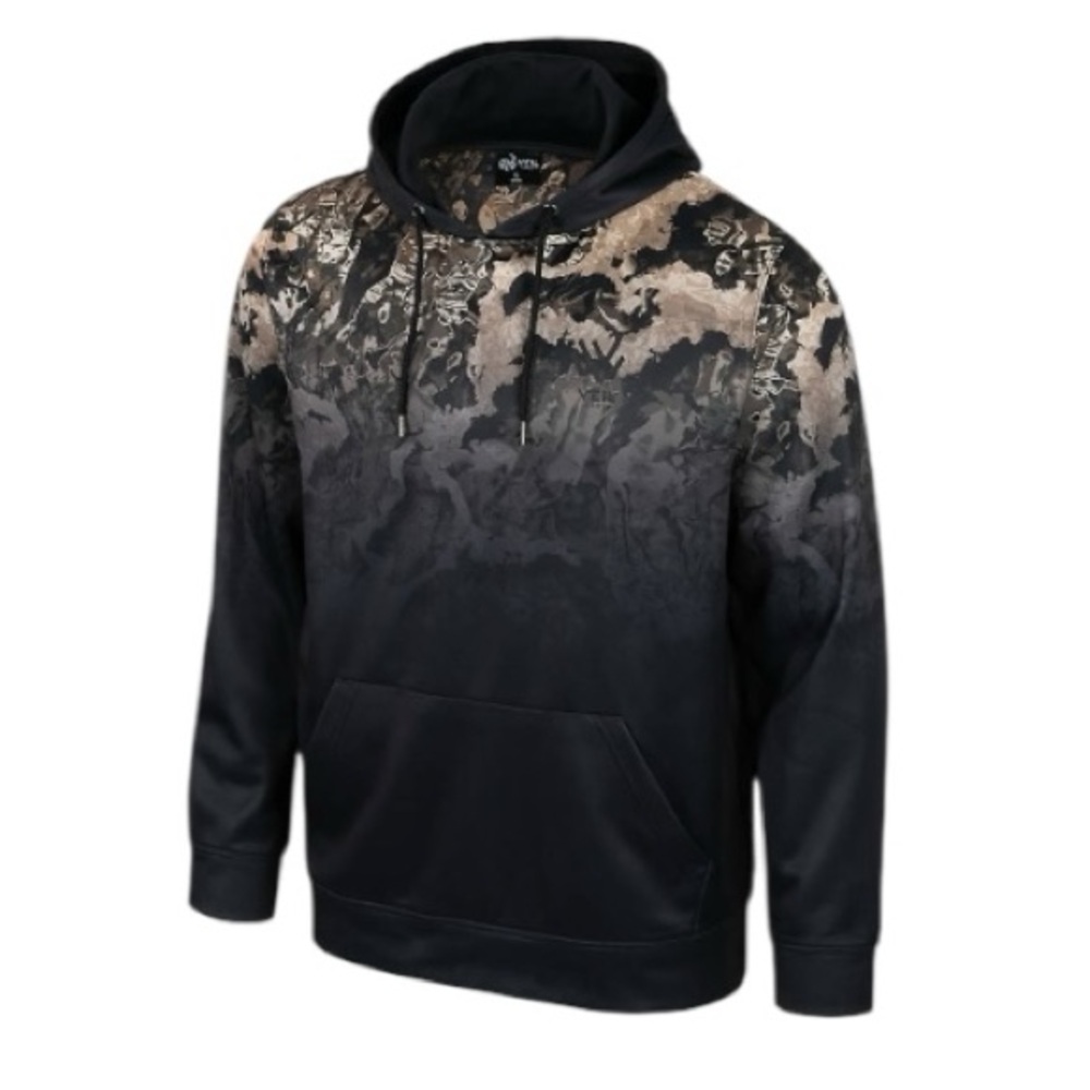 Veil NWT Black and Tan Ombré Fade Camouflage Hoodie Size XLT Tall Fit